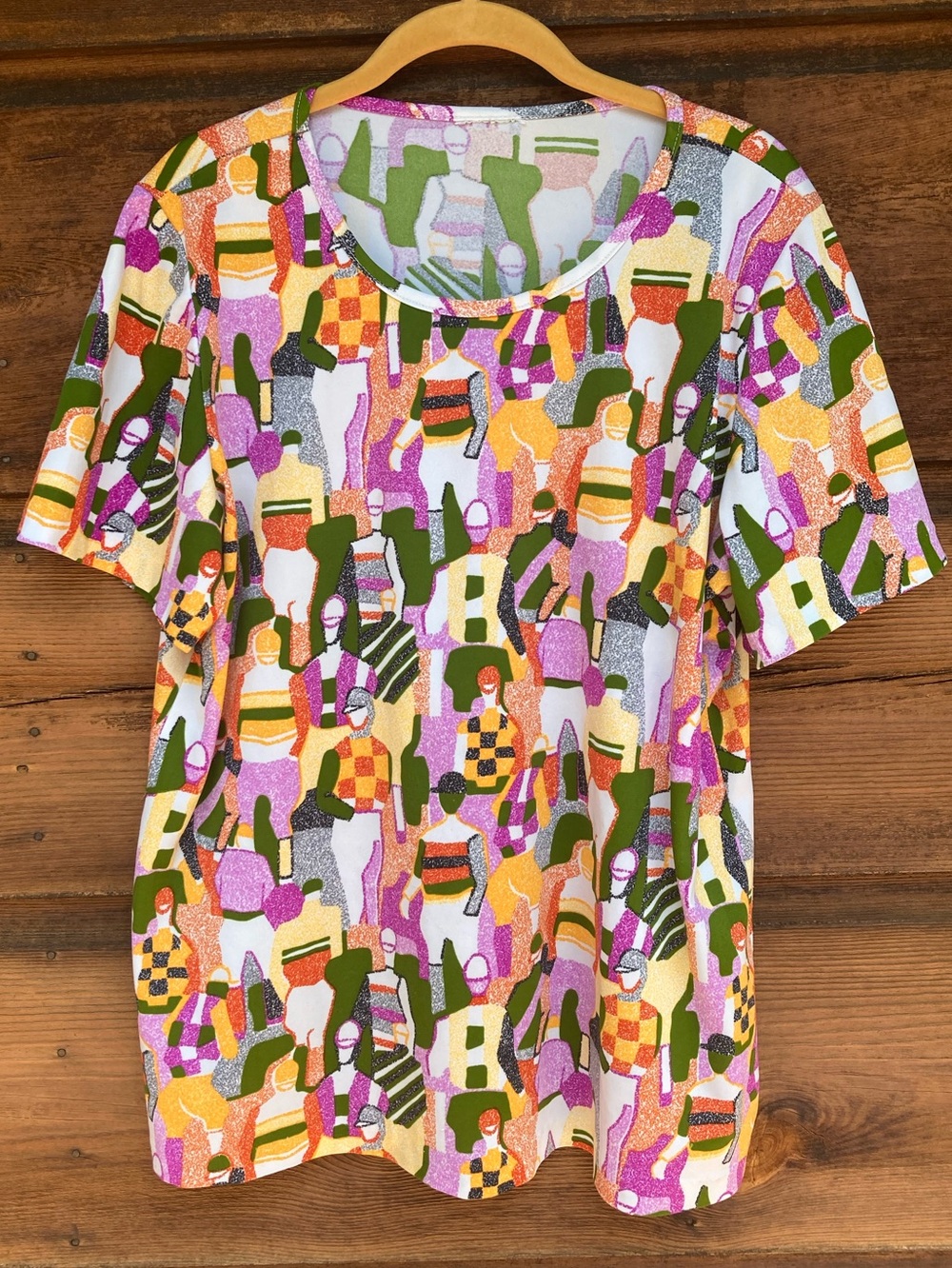 Vintage Print Short-Sleeved Top